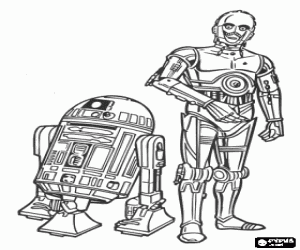 malvorlagen Freunde C3PO, ein Protokoll Droiden und R2-D2, ein Astromech Droiden ausmalbilder