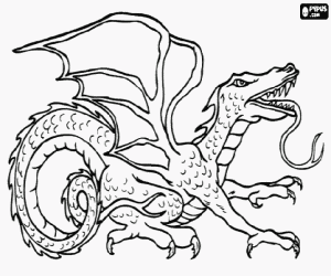 malvorlagen Gefl�gelten drachen mit zunge heraus ausmalbilder