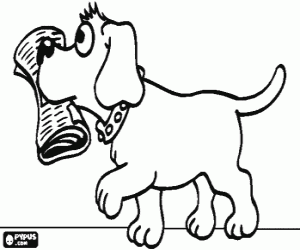malvorlagen Gehorsamen hund mit einer zeitung in den mund ausmalbilder