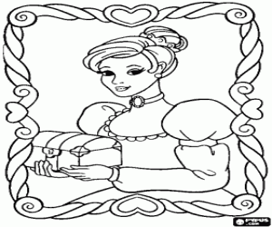 malvorlagen Gerahmte portr�t der prinzessin mit einer kleinen brust in den h�nden ausmalbilder