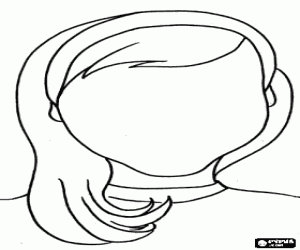 malvorlagen Gesicht des M�dchens mit langen Haaren zu ziehen, ohne Eigenschaften ausmalbilder