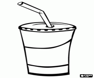 malvorlagen Glas Soda mit einem Deckel und einem Strohhalm zu trinken ausmalbilder