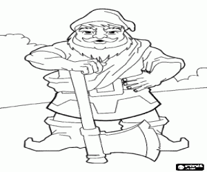 malvorlagen Gnome oder Zwerg mit einen axt ausmalbilder