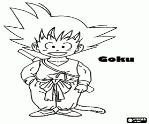 malvorlagen Goku, ein tapferer Junge Saiyan Krieger bereit, der Suche nach den Dragon Balls ausmalbilder