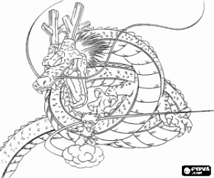 malvorlagen Goku und Shenron, der Ewige Drachen, ist, wenn jemand alle sieben Dragon Balls und spricht den Zauber sammelt ausmalbilder