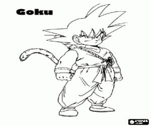 malvorlagen Goku und Son Goku, ein Kung Fu Experte Kind mit Schwanz und �bermenschliche Kr�fte ausmalbilder