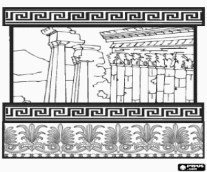 malvorlagen Griechische Tempel der korinthischen Ordnung, die Kapitelle der S�ulen mit Akanthusbl�ttern ausmalbilder