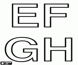 malvorlagen Gro�buchstaben E, F, G und H ausmalbilder