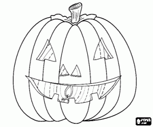malvorlagen Gro�e Halloween-k�rbis mit geschnitztem gesicht und eine brennende kerze im Inneren oder Jack O
