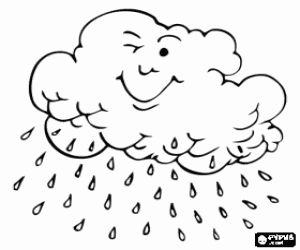 malvorlagen Gro�en regen wolken mit regentropfen fallen ausmalbilder