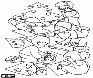 malvorlagen Gruppe von kindern, zeichnen und malen Weihnachten ausmalbilder