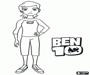 malvorlagen Gwen Tennyson, einer der Protagonisten der Ben 10 Ben 10 Alien Force ausmalbilder