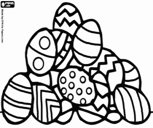 malvorlagen Haufen Ostereier mit geometrischer Verzierung ausmalbilder