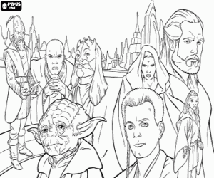 malvorlagen Hauptfiguren in der Star Wars-Saga ausmalbilder