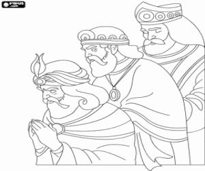 malvorlagen Heilige Drei K�nige, Caspar, Melchior und Balthasar, verehren Jesus kind ausmalbilder