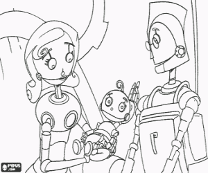 malvorlagen Herb Copperbottom und seine frau Lydia mit seinem baby Rodney Copperbottom ausmalbilder