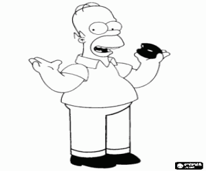 malvorlagen Homer Simpson essen einen donut ausmalbilder