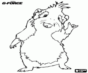 malvorlagen Hurley, ein Vielfra� Meerschweinchen von Haustierspeicher, dass das Team von Agenten tritt G-Force ausmalbilder