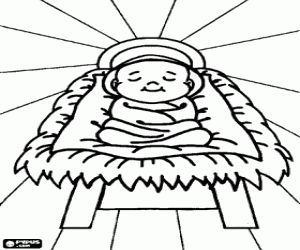 malvorlagen Jesuskind, das Christkind, Schlafen in der Krippe ausmalbilder