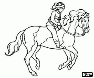 malvorlagen Junge Reiter reiten, M�dchen auf Pferd ausmalbilder