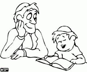 malvorlagen Junge studiert mit seinem lehrer, beide mit Kippa, ritueller kleiner kopfbedeckung ausmalbilder