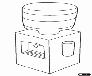 malvorlagen Kaltem wasser-dispenser mit wassertank oberhalb der spender tassen ausmalbilder