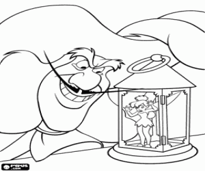 malvorlagen Kapit�n Hook tr�gt seinen gefangenen, die fee Gl�ckchen oder Tinkerbell ausmalbilder