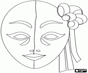 malvorlagen Karneval Maske dekorativen B�ndern und Schleifen ausmalbilder