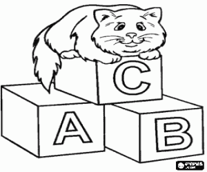 malvorlagen Katze die nach bl�cken mit buchstaben stillsteht ausmalbilder