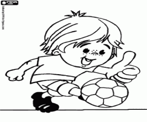 malvorlagen Kind oder Jungen spielen Fu�ball ausmalbilder