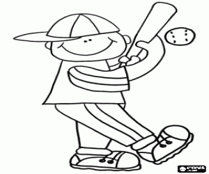 malvorlagen Kinder Baseball spielen, bereit, den Ball mit dem Schl�ger getroffen ausmalbilder