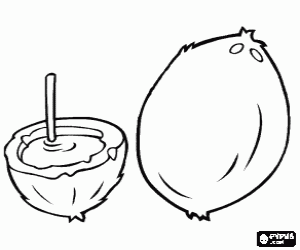 malvorlagen Kokos, eine ganze eineinhalb mitte mit kokos wasser ausmalbilder
