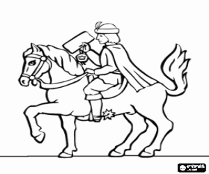 malvorlagen K�niglicher kurier auf einem pferd ausmalbilder