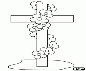 malvorlagen Kreuz genagelt, um den Boden mit einem Kranz aus Blumen geschm�ckt ausmalbilder