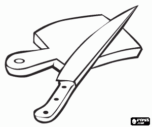 malvorlagen K�chenhelfer - Messer und schneiden von holz ausmalbilder