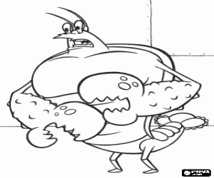 malvorlagen Larry Lobster ist ein am Strand in Bikini Bottom Rettungsschwimmer ausmalbilder