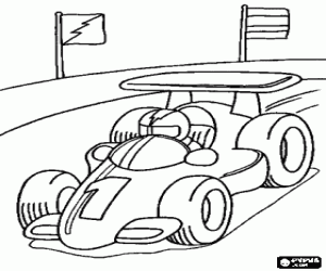 malvorlagen Laufendes auto mit piloten in einem stromkreis ausmalbilder