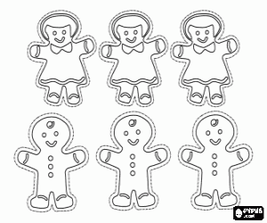 malvorlagen Lebkuchen Kekse mit menschlichen Formen ausmalbilder