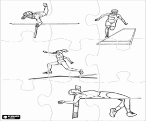 malvorlagen Leichtathletik puzzle - Stabhochsprung, weitsprung, dreisprung und hochsprung ausmalbilder