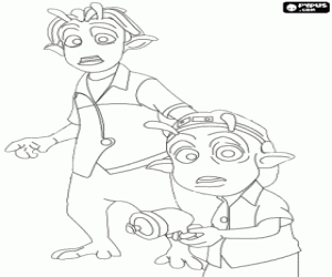 malvorlagen Lem und Eckle, zwei der Protagonisten der Abenteuer von Planet 51 ausmalbilder