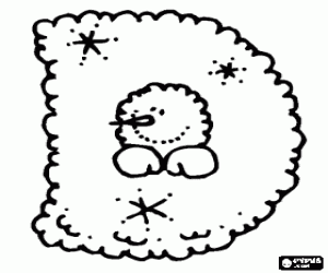 malvorlagen Letter D mit einem Schneemann in ausmalbilder