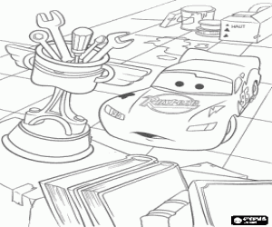malvorlagen Lightning McQueen entdeckt eine Kolben-Cup-Troph�e nach Doc Hause versteckt sich ausmalbilder