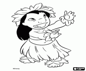 malvorlagen Lilo, eine hawaiianische M�dchen, die Hula-Tanz, traditionellen hawaiianischen Tanz ausmalbilder