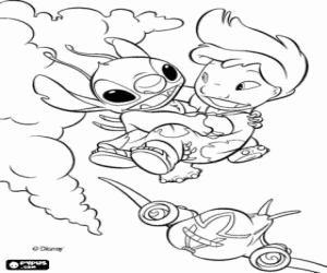 malvorlagen Lilo fliegen in den Armen Stitch ausmalbilder
