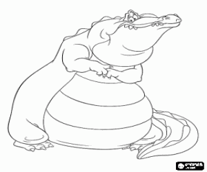 malvorlagen Louis, der Alligator, hilft Tiana Frosch und der Frosch zum Prinzen der Priesterin, um den Zauber zu brechen finden ausmalbilder