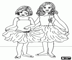 malvorlagen M�dchen mit R�ckchen und Pantoffeln bereit f�r Ballett-Klasse ausmalbilder