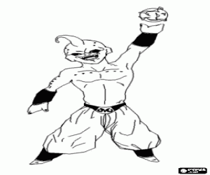 malvorlagen Majin Boo, ein b�ses Monster mit der F�higkeit, Menschen mit dem Ziel der Vernichtung allen Lebens im Universum zu absorbieren ausmalbilder