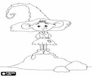 malvorlagen M�rchenkinder kobold auf einem felsen mit einem gro�en hut ausmalbilder