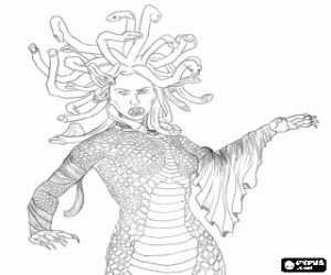 malvorlagen Medusa, weibliche Monster aus der griechischen Mythologie, die in Stein verwandelt diejenigen, sah ausmalbilder