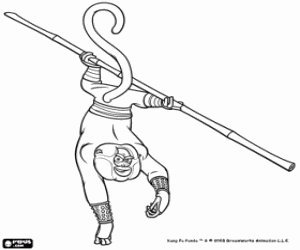 malvorlagen Meister Monkey, eine der Furiosen F�nf ausgebildet von Meister Shifu in das Tal des Friedens ausmalbilder